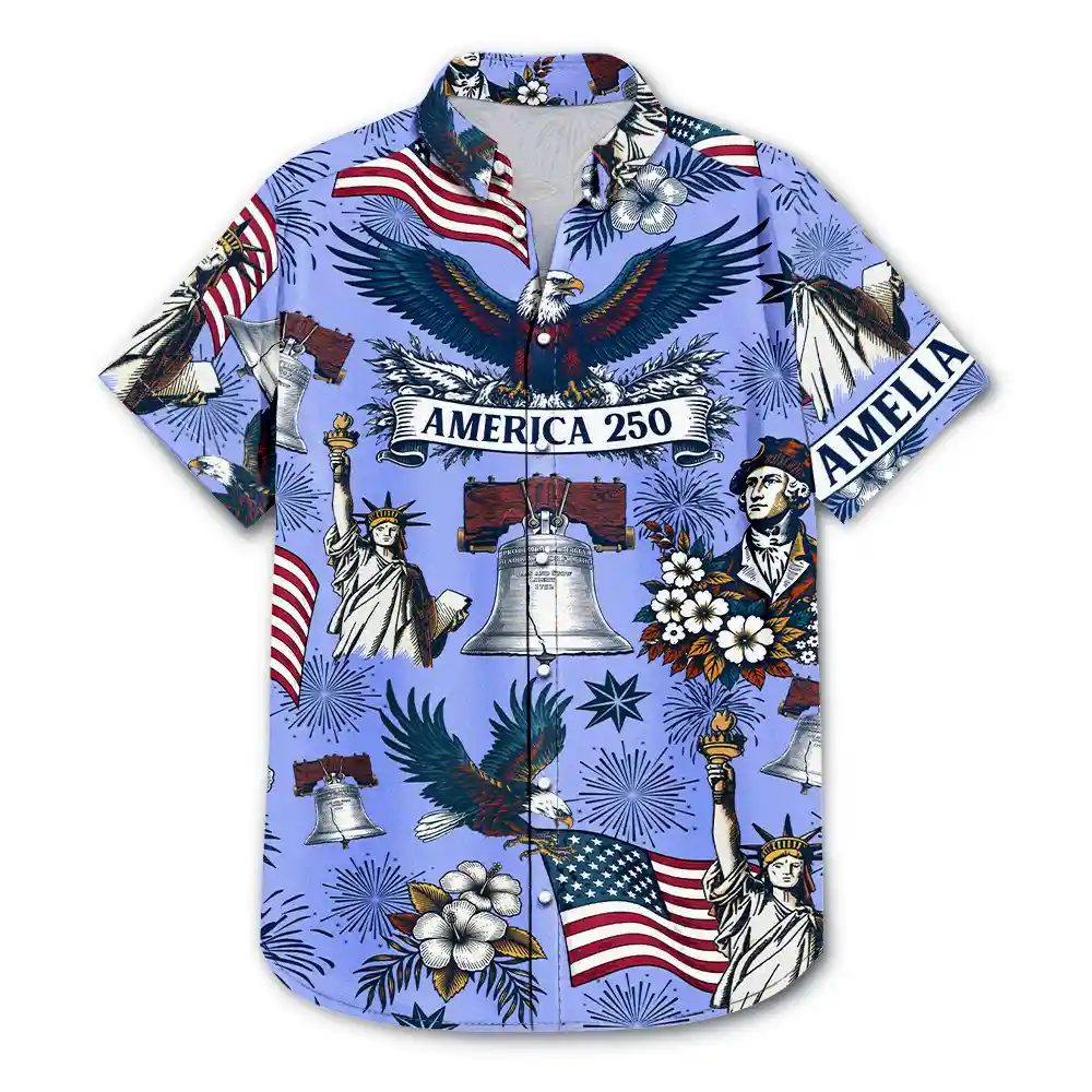 USA 250 Anniversary Eagle 1776 2026 - Personalized Hawaiian Shirt - Patriotic Gift, 4th Of July, 250th Anniversary Gift For Family