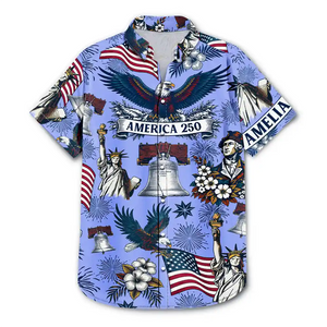 USA 250 Anniversary Eagle 1776 2026 - Personalized Hawaiian Shirt - Patriotic Gift, 4th Of July, 250th Anniversary Gift For Family