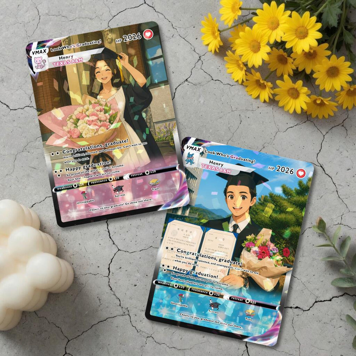Custom Graduation PKM Card, Graduate Gift, Class of 2026, Personalized Photo Card, Graduation Keepsake Trading Card