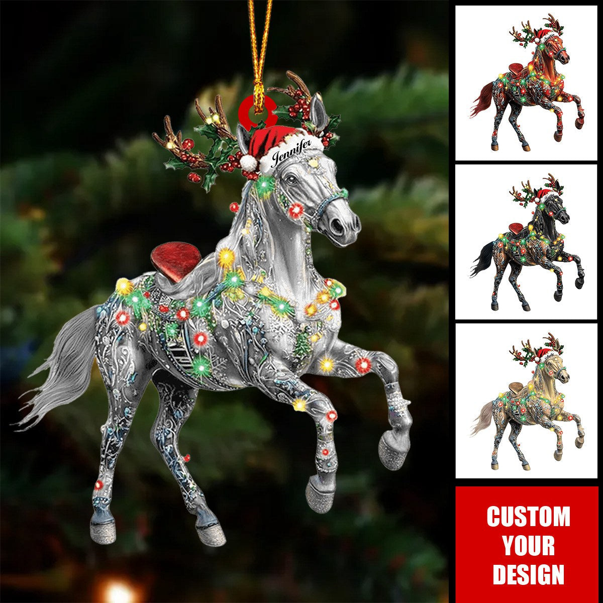 Christmas Horse - Personalized Acrylic Ornament - Christmas Gift For Farmhouse, Horse Lover