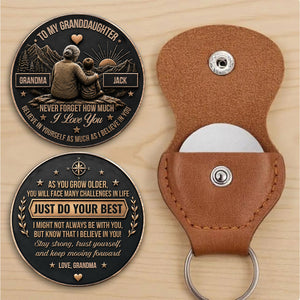 Just Do Your Best Pocket Hug - Personalized Gifts for Grandson/Granddaughter