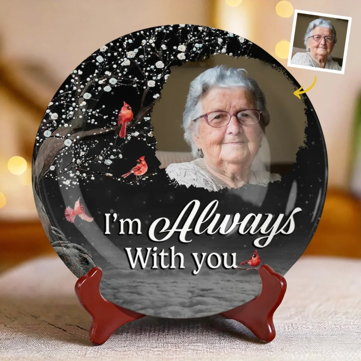 I Am Always With You - Personalized Ceramic Plate - Memorial Gift, Sympathy Gift For Family Members