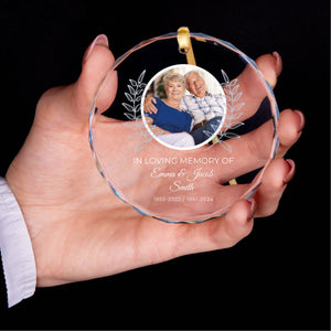 In Loving Memory Of Parents - Personalized Crystal Ornament - Memorial Gi