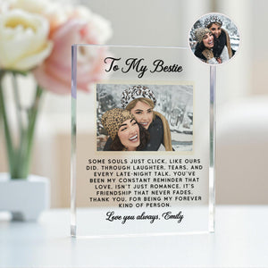 Personalized Best Friend Acrylic Plaque, Custom Portrait From Photo, Birthday Gift For Bestie, Soul Sister Gift, Friendship Keepsake