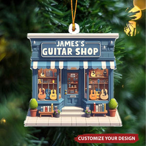 Guitar Shop - Personalized Acrylic Christmas Ornament - Gift For Guitar Shop Owner