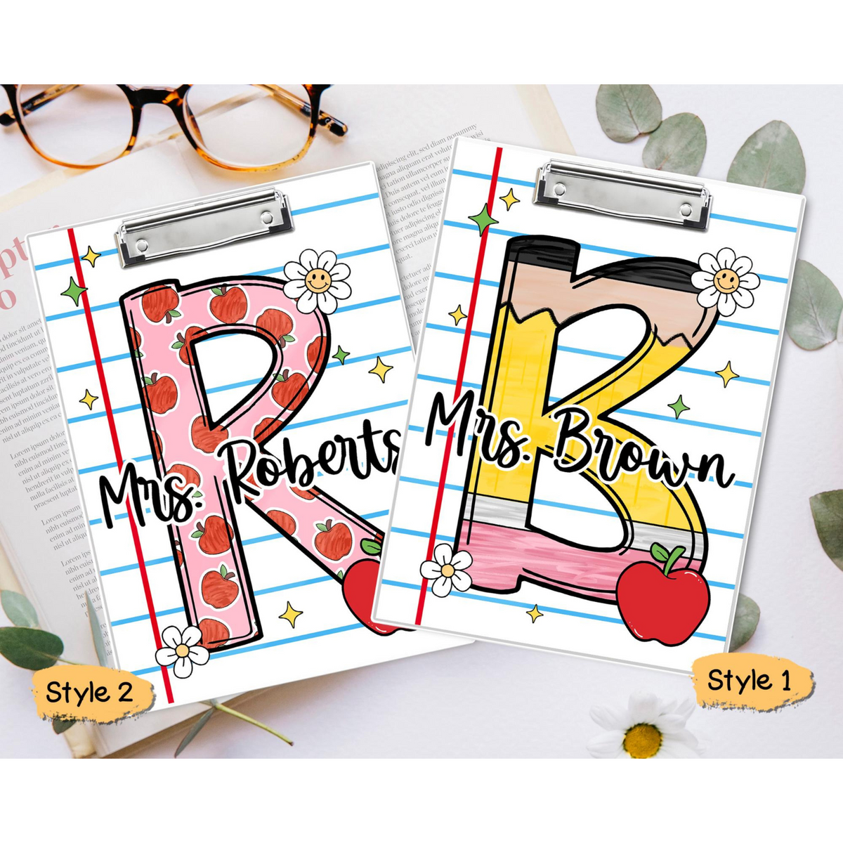 Personalized Teacher Clipboard, Custom Teacher Clipboard, Teacher Appreciation Gifts, Kindergarten Teacher Gift, Teacher Initial Name Gift