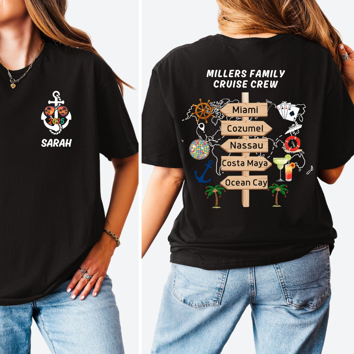 Custom Family Cruise Vacation Shirt, Custom Cruise Destinations Matching Shirt, Personalized Family Christmas Cruise, Adventure Traveler