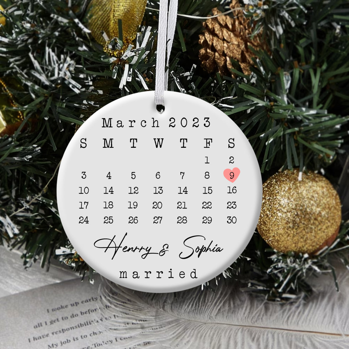 Married Wedding Date - Personalized Ornament - Christmas Gift