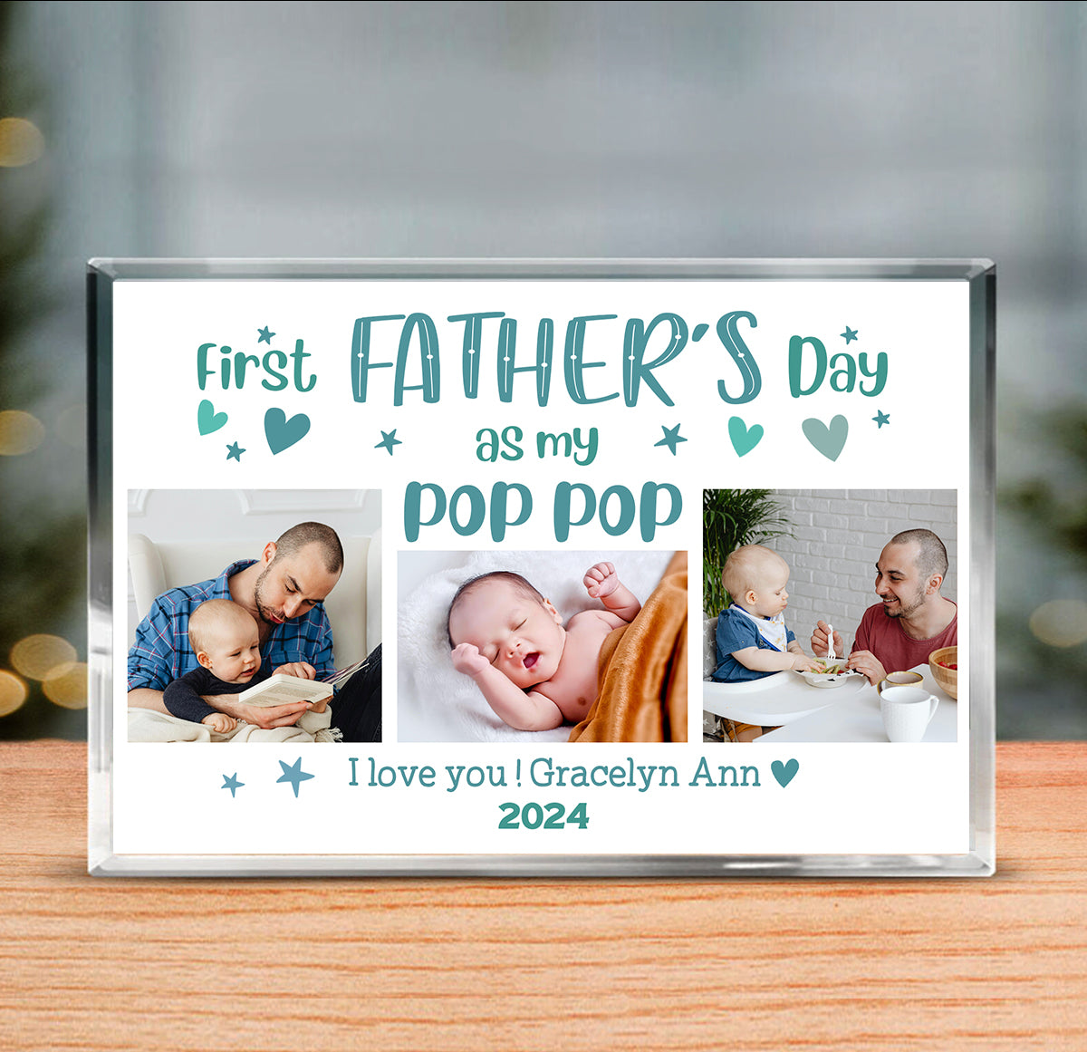 First Fathers Day As Pop Pop Acrylic Plaque, New Pop Pop Personalized Gift, First Fathers Day As Grandpa, New Grandfather Gift