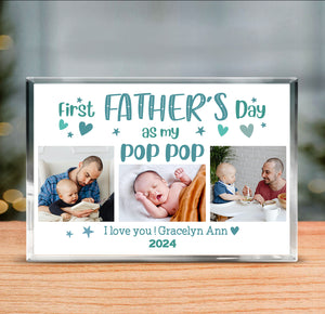 First Fathers Day As Pop Pop Acrylic Plaque, New Pop Pop Personalized Gift, First Fathers Day As Grandpa, New Grandfather Gift