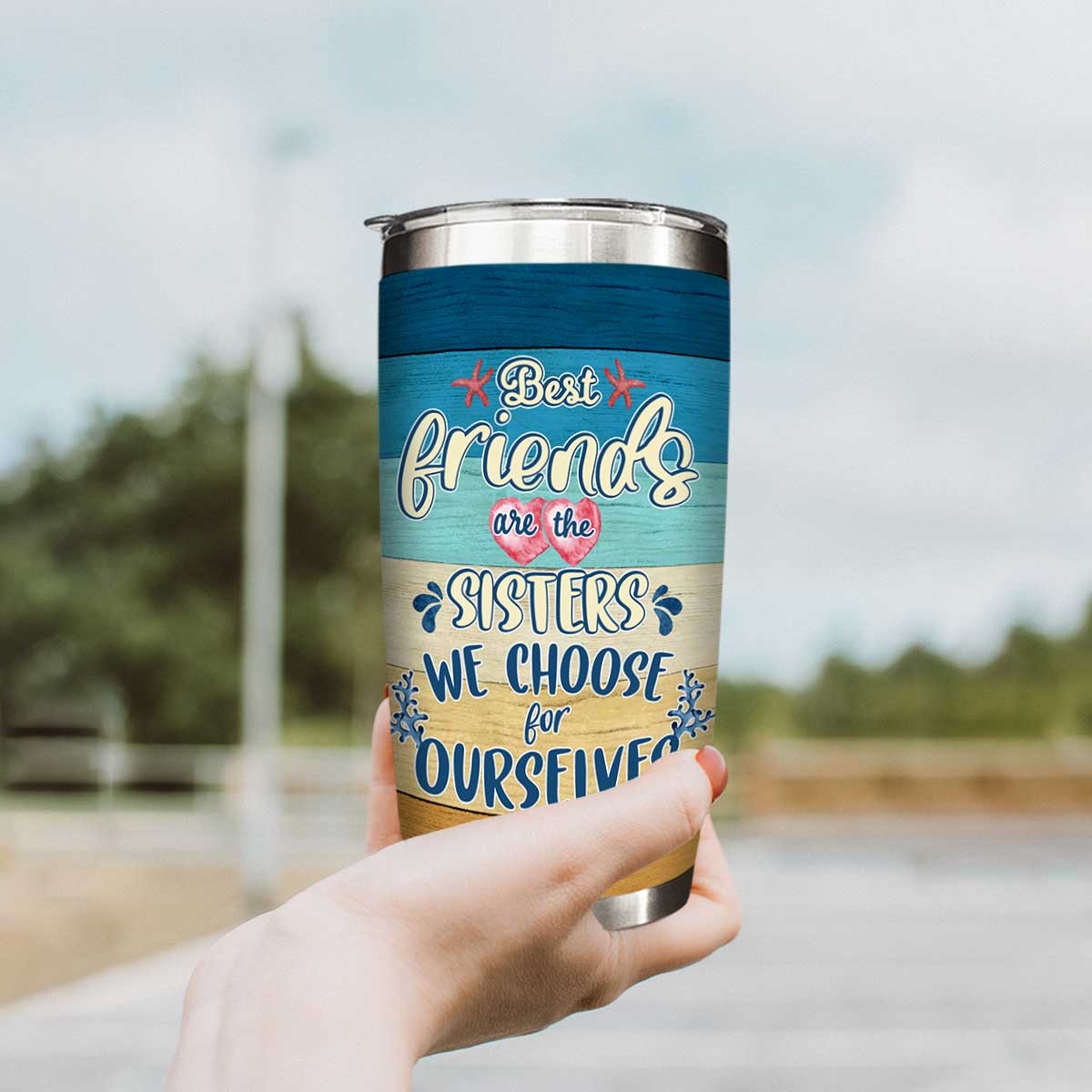Best Friends Are The Sisters We Choose - Personalized Tumbler - Gift For Sisters, Soul Sisters, BFF