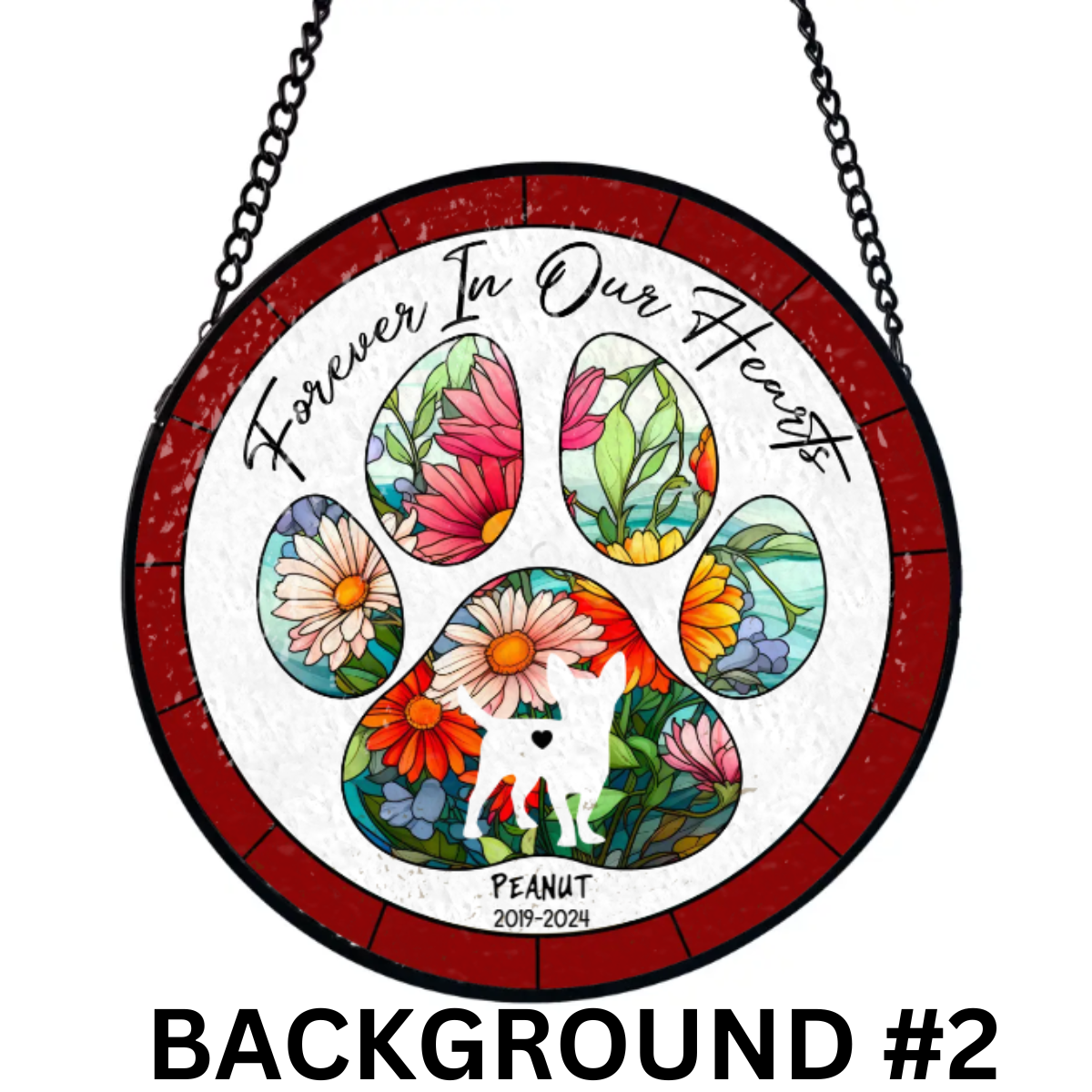 Forever In Our Hearts Custom Dog Breed - Personalized Suncatcher Stained Glass, Hanging Suncatcher
