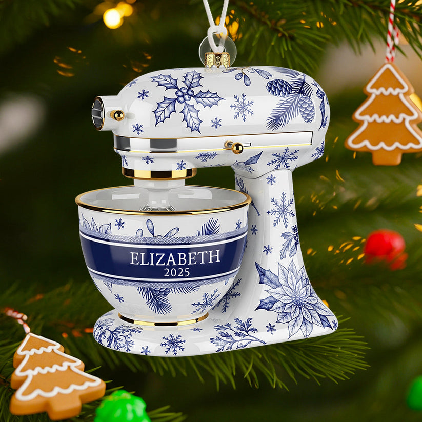 Baking Mixer Christmas Ornament Personalized Gifts For Bakers Custom Chirtsmas Ornament For Bakers