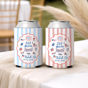 USA Can Cooler 4th of July Party Favors, 250th Anniversary America Party Decor, July 4th Decor Party Drinks, American Independence Day Gifts