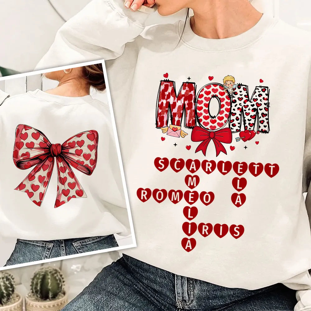 Mom Heart Crossword - Personalized Apparel - Gift For Mom, Mother'ds Day, Birthday Gift