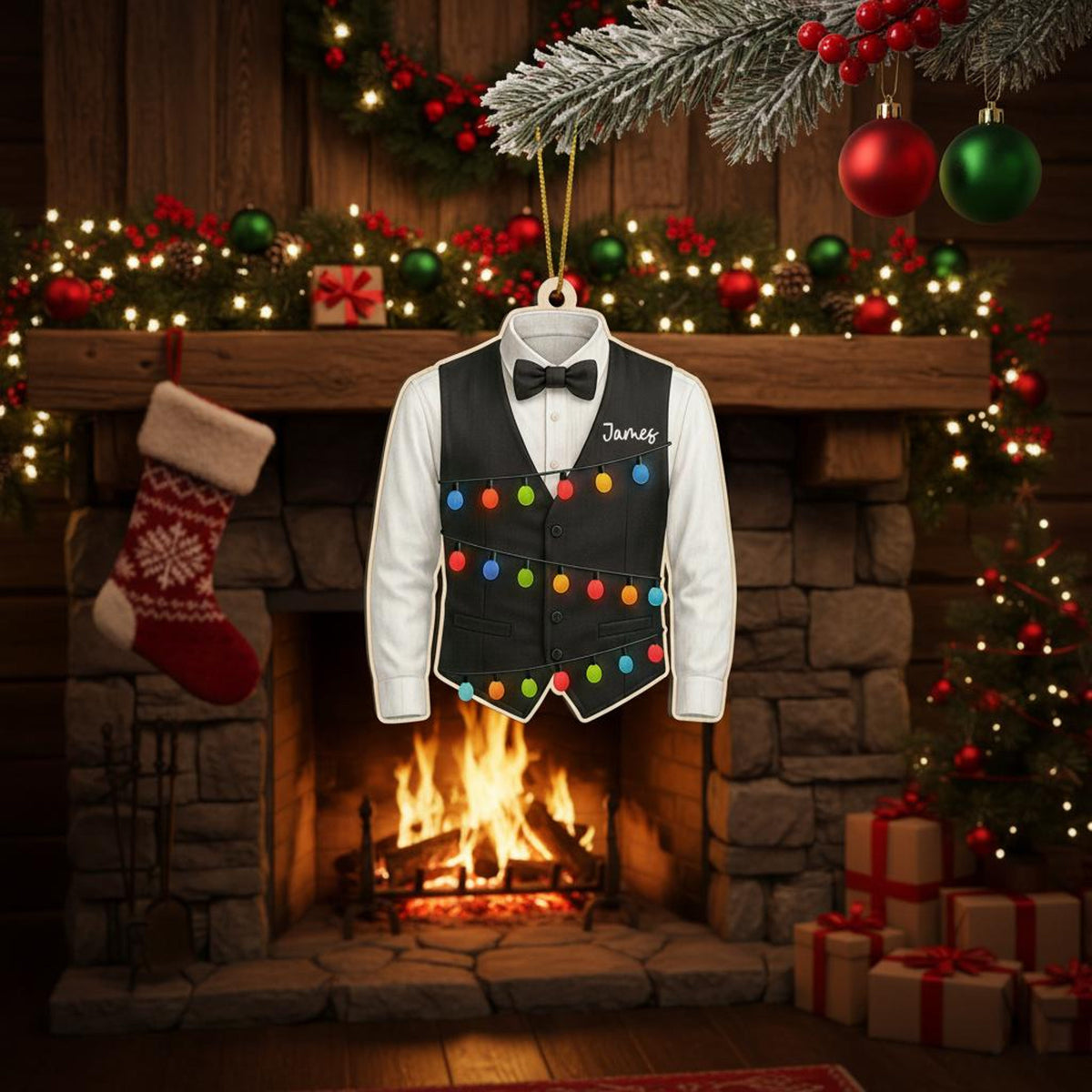 PERSONALIZABLE Waiter Ornament, Custom Name Bartender or Server Christmas Gift, Acrylic Christmas Ornament