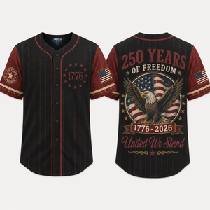 USA 250th Anniversary Baseball Jersey, 1776 2026 Patriotic American Flag Button Shirt, Proud To Be American Freedom Jersey, 4th Of July Gift