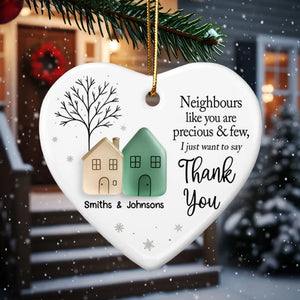 Thank You Neighbors Sea Glass Appreciation Gift - Personalized Ornament - Christmas Thank You Gift