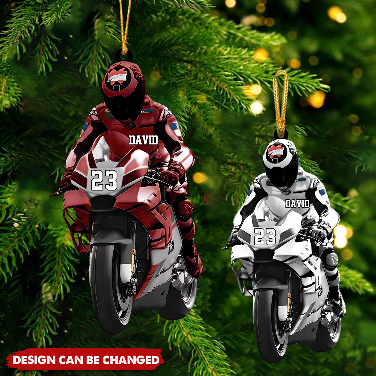 Personalized Motorcycle Ornament, Customized Flat Acrylic Ornament for Motorcycle Lovers