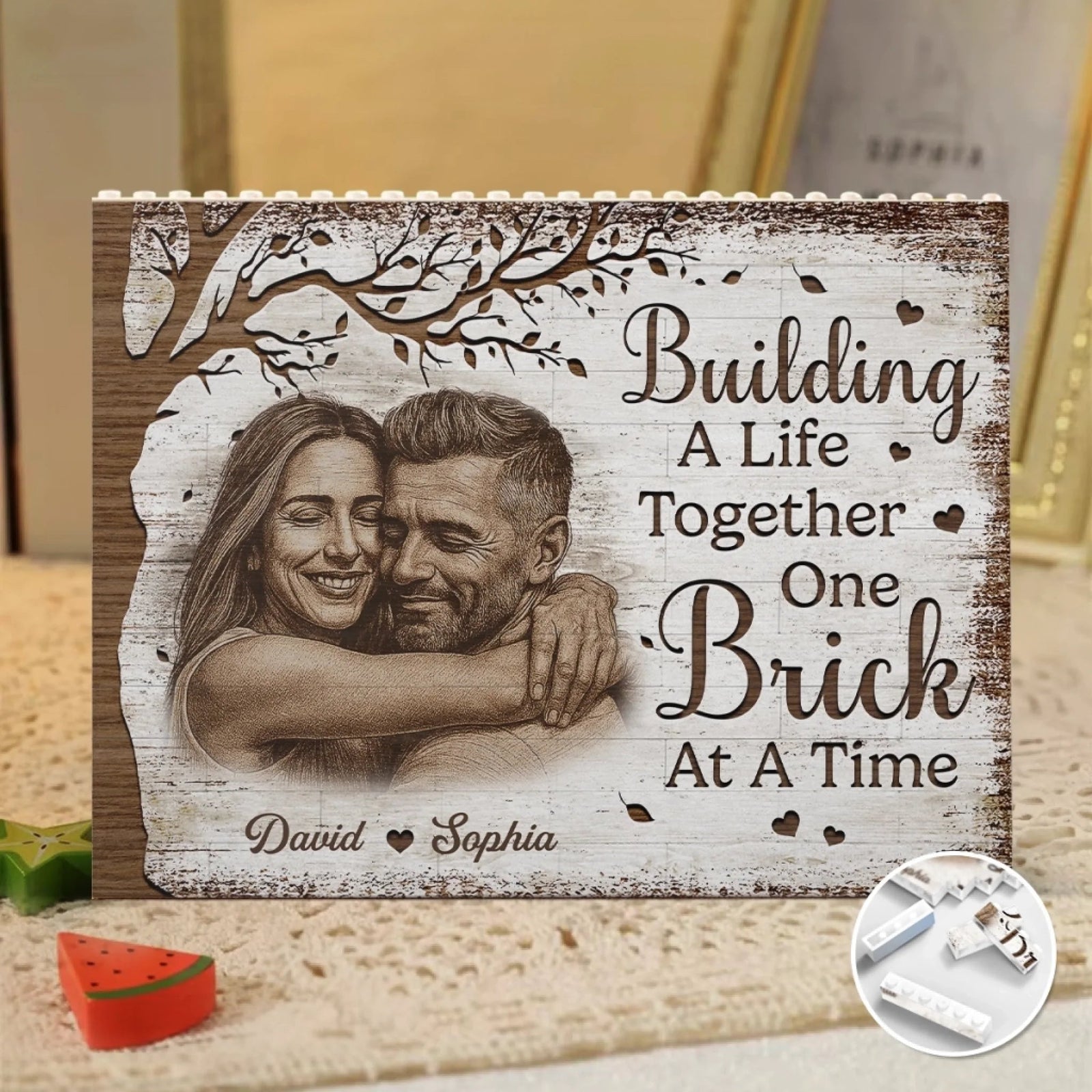 Building A Life Together - Personalized Building Block Puzzle - Anniversary Gift, Valentine's Day Gift For Couple