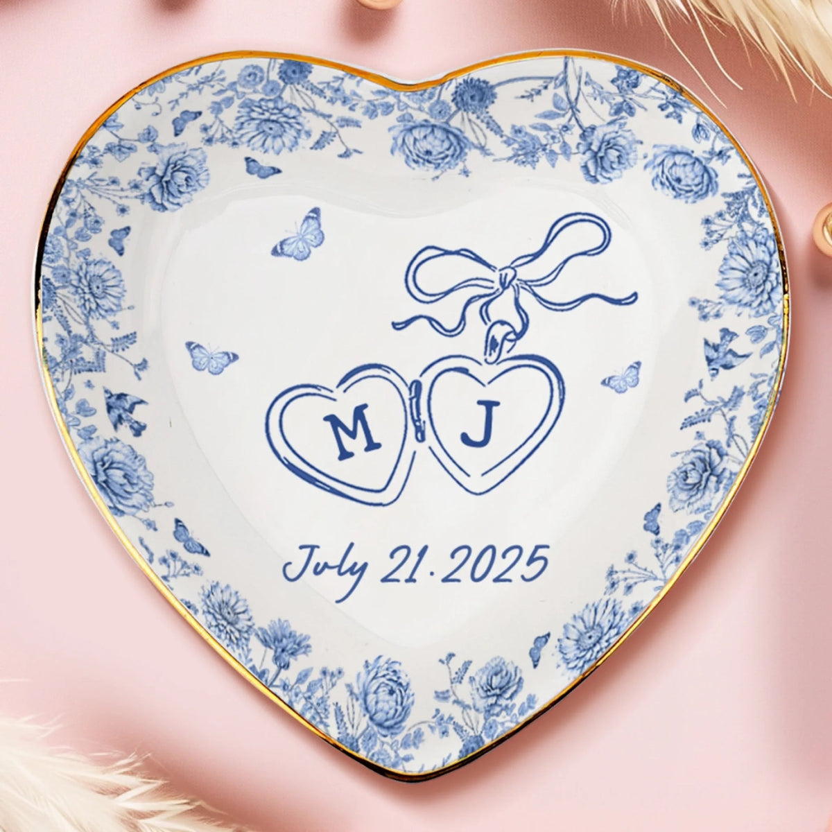 Anniversary Wedding Save The Date - Personalized Jewelry Plate - Gift For Husband & Wife, Gift For Couple, Anniversary Gift, Wedding Gift