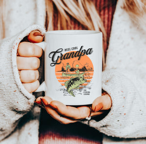Reel Cool Grandpa Fishing Retro Mug, Fishing Gift for Grandpa, Fishing Grandpa Coffee Mug, Father's Day Gift, Gift for Grandpa, Grandpa Gift