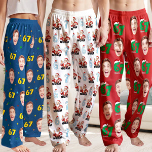 Personalized 67 Meme Pajamas, Custom Face Christmas Pajama Pants