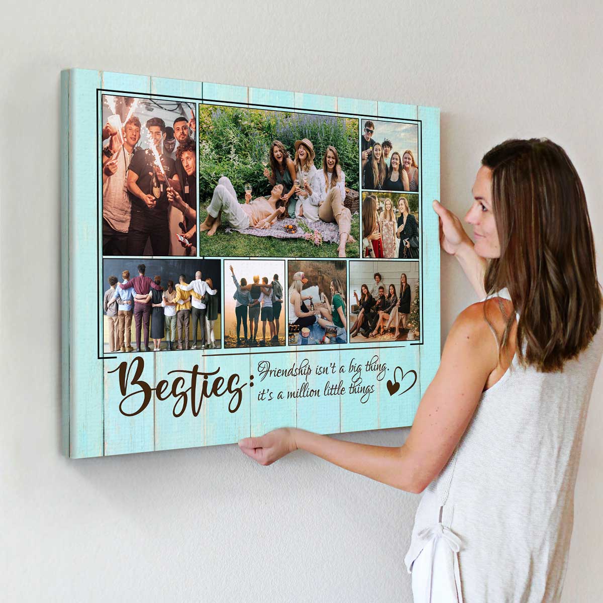 Besties Are A Million Little Things - Personalized Acrylic Table Sign - Gift For Bestie, BFF, Friends Birthday Gift