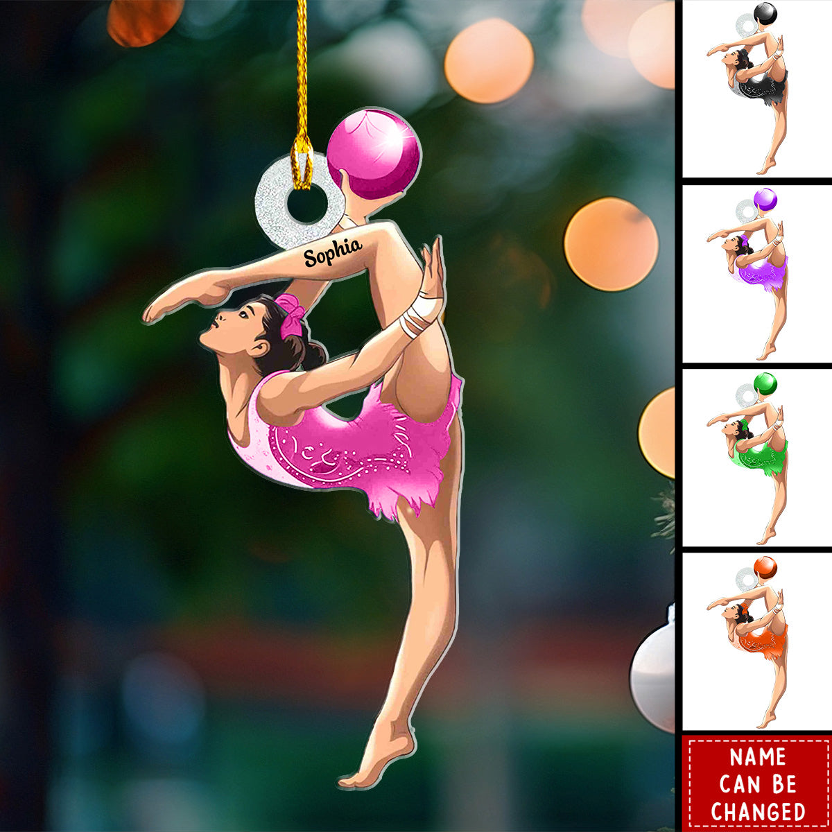 Gymnast Custom Name - Personalized Acrylic Ornament - Christmas Gift For Athletes, Gymnastics