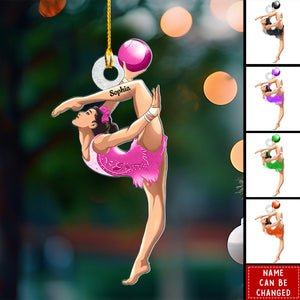 Gymnast Custom Name - Personalized Acrylic Ornament - Christmas Gift For Athletes, Gymnastics