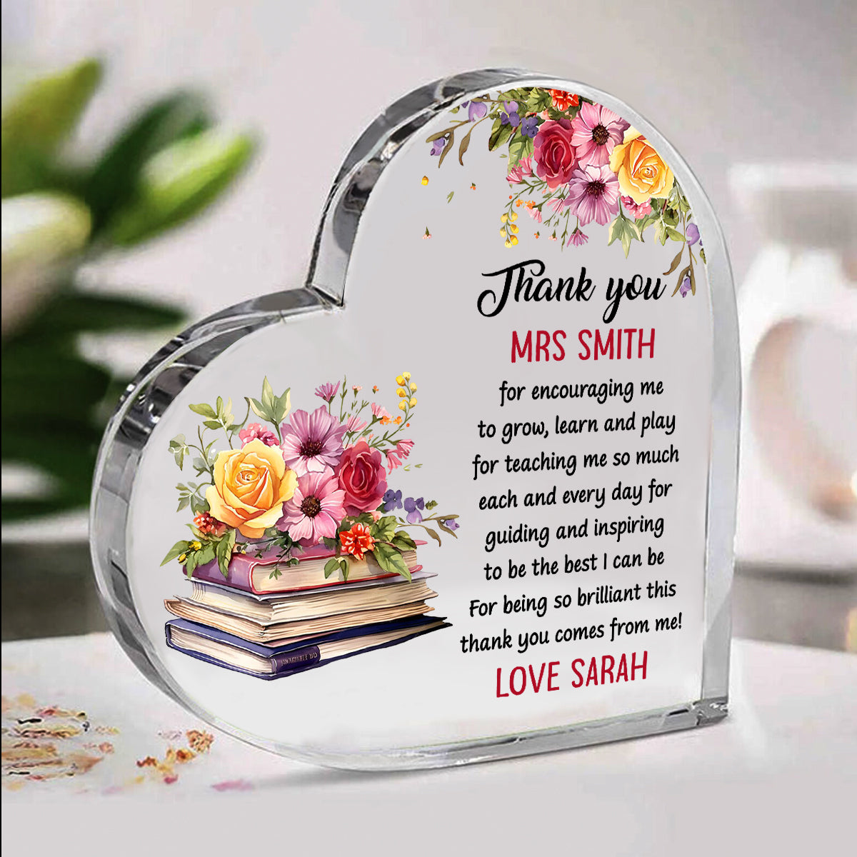 Thank You Teacher Appreciation Acrylic Plaque, Desk Gift For Teacher, Gift For Teacher