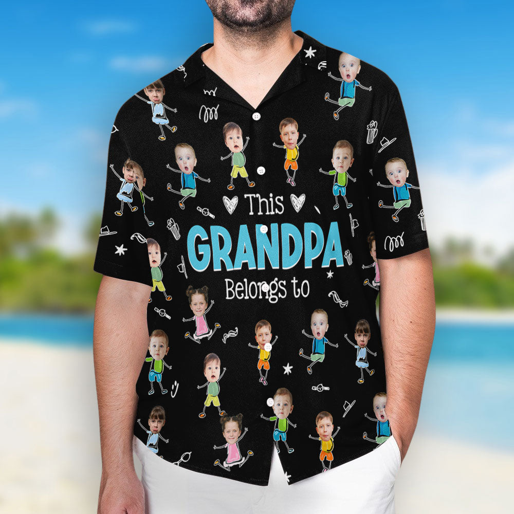 This Awesome Grandpa Daddy belongs To Kids - Personalized Hawaiian Shirt - Gift For Dad, Grandpa, Father's Day Gift Idea