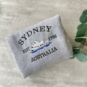 Embroidered Sweatshirt, Sydney Australia Sweatshirt, Australia Sweatshirt, City Sweatshirt, Embroidered City Sweatshirts, Hoodie Sweatshirt