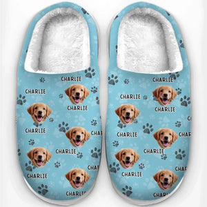 Custom Photo Fur Babies - Personalized Fleece Slippers - Christmas Gift For Pet Owners, Pet Lovers