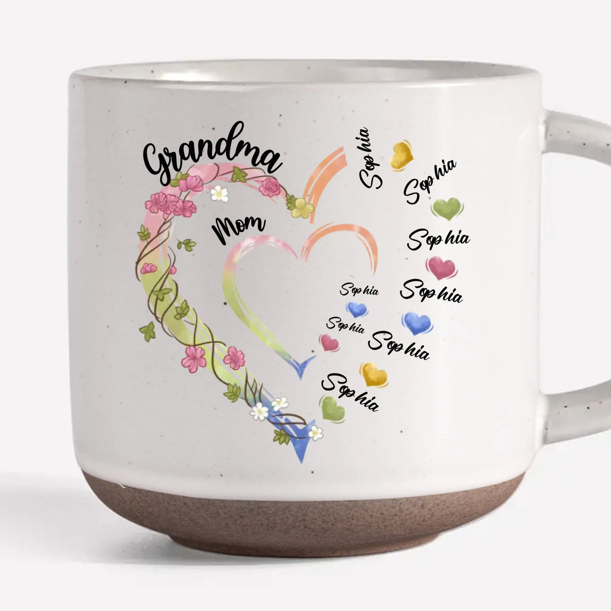 Celebrate Her Journey From Mom To Grandma - Personalized Pottery Mug - Gift For Mom, Grandma, Mother's Day, Birthday Gift