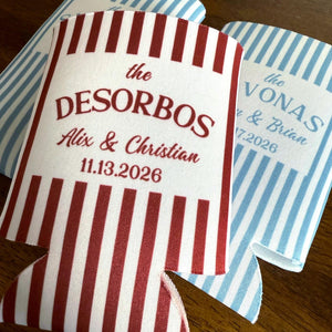 Can Cooler Wedding, Wedding Favor, Personalized Wedding Can Cooler, Slim Can Cooler, Wedding Reception Coozy, Custom Can Cooler, Beer Holder