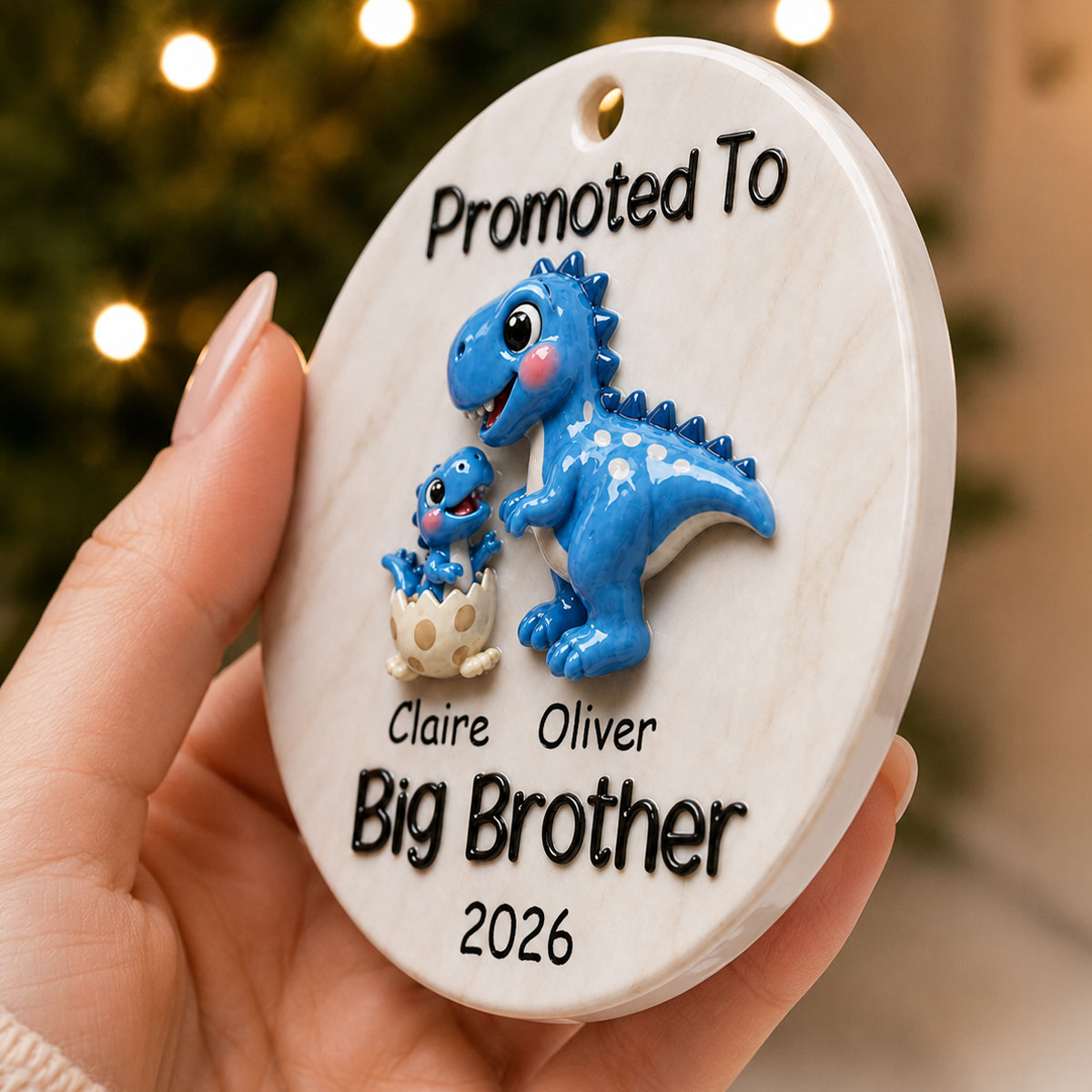 Promoted To Big Brother Big Sister - Real 3D Raised Ornament