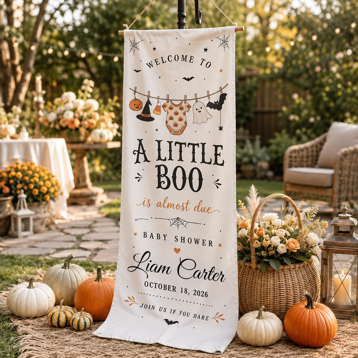 Welcome To A Little Boo - Personalized Welcome Sign For Baby's Party