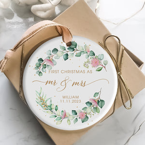 First Christmas As Mr. & Mrs.- Personalized Ornament - Christmas Gift