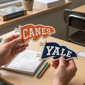 Embroidered Patch College Pennant, Custom School Name Embroidery Keychain, University Pride Accessory
