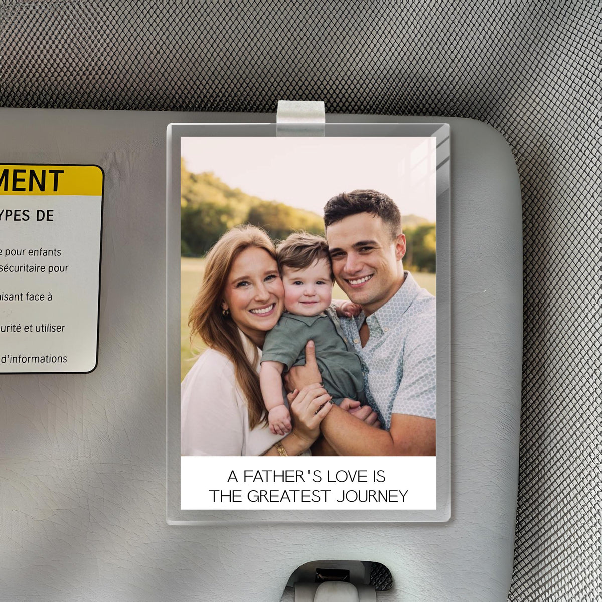 Personalized Car Visor Clip with Photo, Custom Sun Visor Picture Holder, Father's Day Gift, Sentimental Car Decoration, Drive Safe Daddy