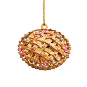 Personalized 2D Flat Apple Pie Ornament, Apple Pie Christmas Decor, Apple Pie Hanging Decor, Xmas Gift, Apple Pie Lover Gift
