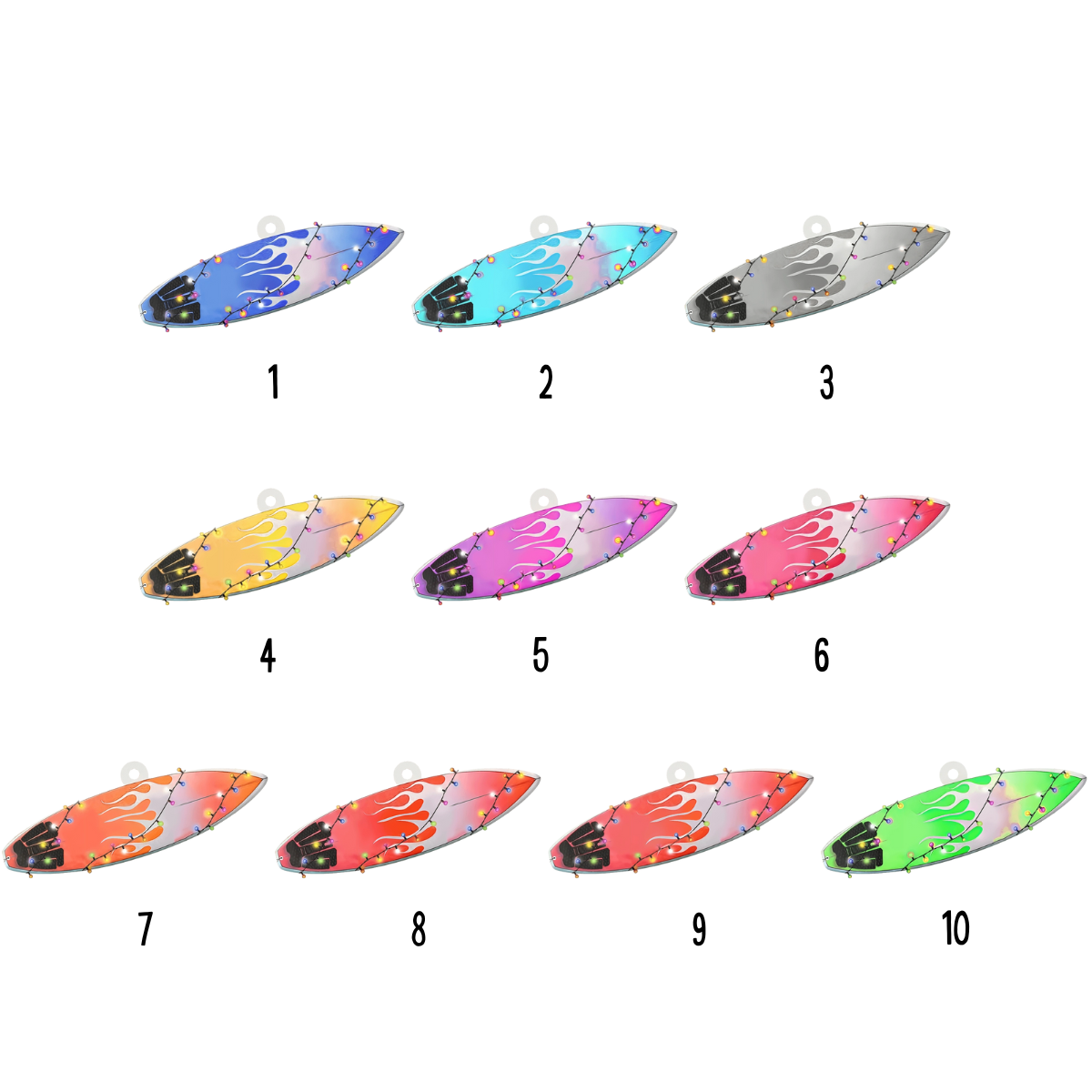 Personalized Surfboard Christmas Shaped Ornament Surfing Player Gift