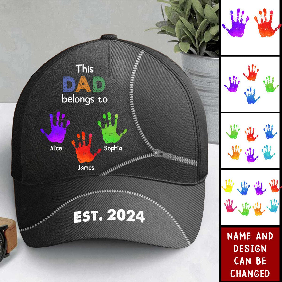 This Grandpa Belongs To Kids EST. Year - Personalized Classic Cap - Gift For Grandpa, Father's Day, Birthday Gift