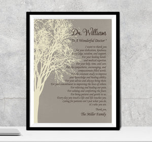 Doctor Gift, A Wonderful Doctor Poem A Truly Great Doctor Appreciation Gift Doctor Thank You Doctor Doctors Day Physician Gratitude Medical