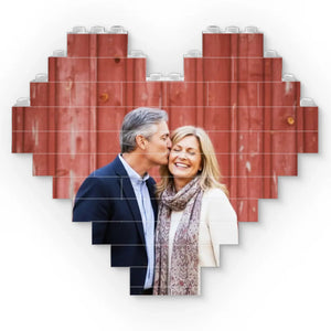 We Choose Each Other Custom Heart Shape Photo - Personalized Building Block Puzzle - Anniversary Gift, Valentine's Day Gift For Couple