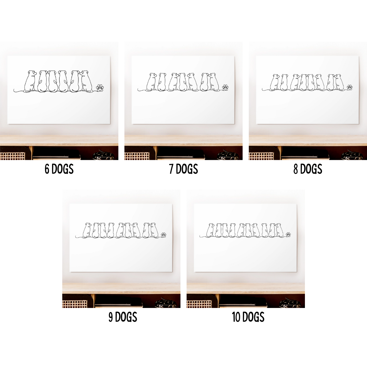 Dog Line - Personalized Canvas - Gift For Dog Lovers, Gift For Family