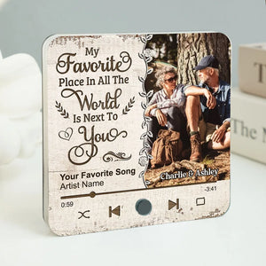 My Favorite Place In The World - Personalized Music Fridge Magnet - Gift For Couple