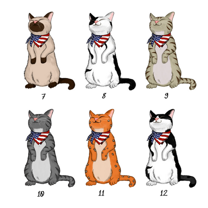 Nation Flag Standing Cat - Personalized Apparel - 4th Of July Independence Day Gift For Cat Mom, Cat Dad