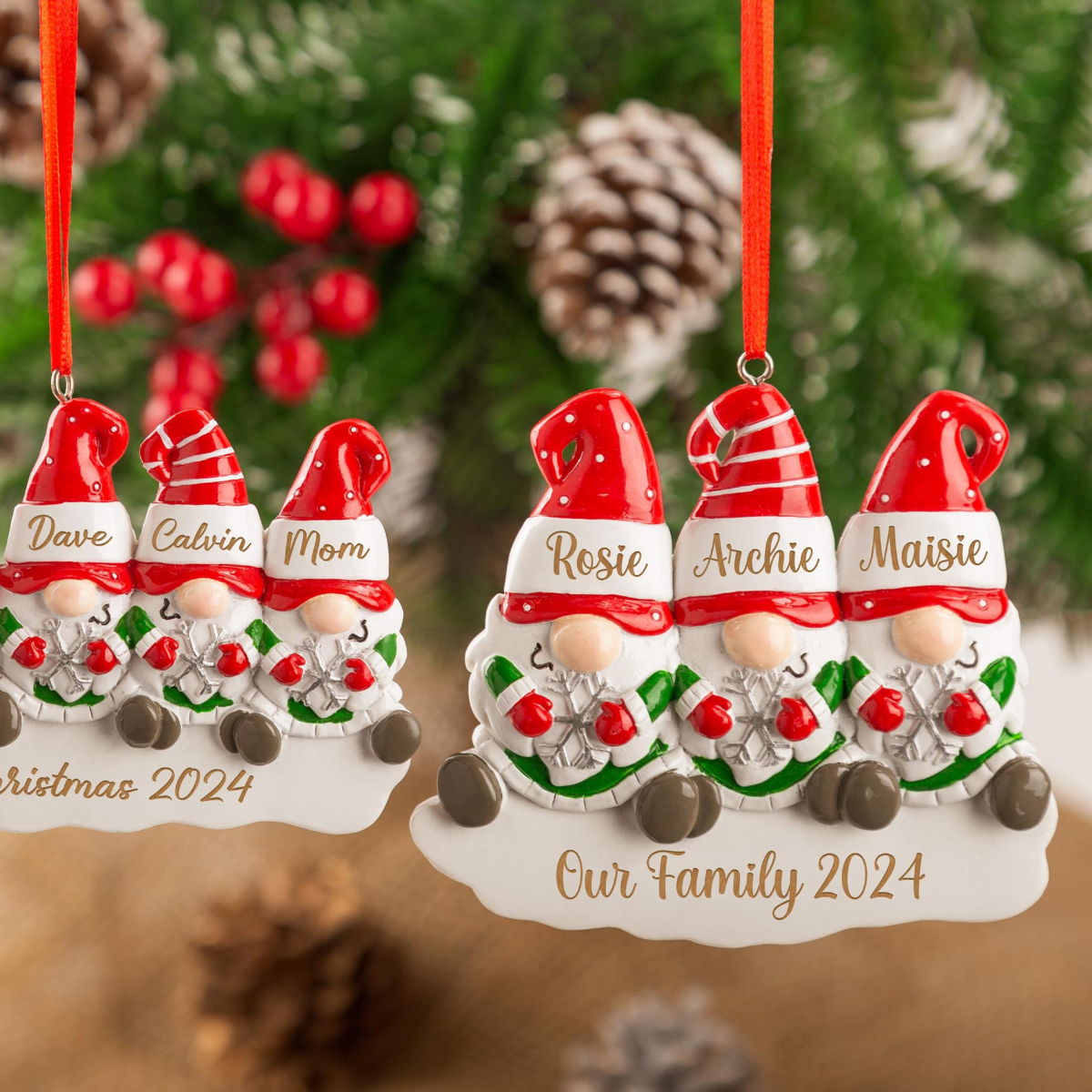 Personalized Resin Christmas Ornament, Santa Christmas Family Ornament, Holiday Ornaments for Family 2025, Christmas Hanging Decor